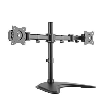 Стойка за монитор Lumi LDT07-T024, за плот, до 27", VESA до 100 x 100, до 8 кг, за 2 монитора, черен | JAR Computers Lumi LDT07-T024