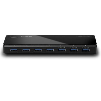 USB Хъб TP-Link UH700, 7 порта, от USB Micro-B към 7x USB 3.0 Type-A, 5000 Mbit/s, черен | JAR Computers USB 3.0 7-Port Hub TP-Link UH700
