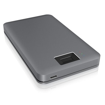 Кутия 2.5" (6.35 cm) RaidSonic IB-182aMU3, за SSD/HDD, SATA III, USB 3.0 Type-C, защита с пръстов отпечатък, сива | JAR Computers RaidSonic IB-246FP-C3