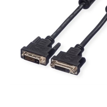 Кабел Roline 11.99.5563, от DVI-D 24+1(м) към DVI-D 24+1(ж), 2m, черен | JAR Computers ROLINE 11.99.5563