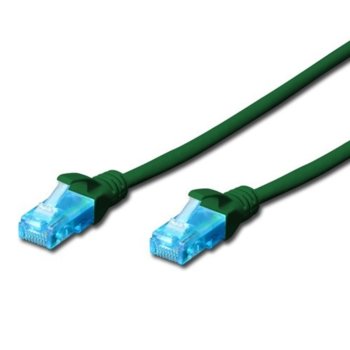 Пач кабел Cat.5e 1m UTP зелен Assmann