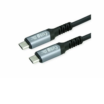 Кабел Roline 11.99.9087, от USB C(м) към USB C(м), 240W, 2m, черен | JAR Computers кабел roline 11.99.9087