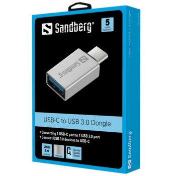 Преходник Sandberg USB C to USB A 3 0