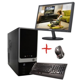 Настолен компютър PC "Купидон" & 18.5" (47 cm) монитор Samsung E1920N, дву-ядрен Intel® Pentium® E5700 3.0GHz, 3GB DDR3 RAM, 500GB HDD, DVDRW, безжична клавиатура & мишка Labtec Laser Wireless Desktop 1200, 2г. гаранция | JAR Computers PC "Купидон" & 18.5" (47 cm) монитор Samsung E19…