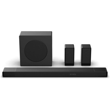Soundbar система за домашно кино Hisense AX5140Q, 5.1.4, Bluetooth, Optical, HDMI, USB, Dolby Atmos, DTS Virtual:X, 600W RMS (280W + 2x60W + 200W) | JAR Computers Hisense AX5140Q