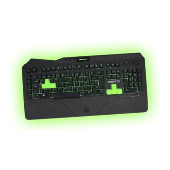 Клавиатура KEEPOUT F89PRO, гейминг, 12 клавиша за мултимедиен контрол, 5 програмируеми клавиша за макроси, подсветка, черна, USB image