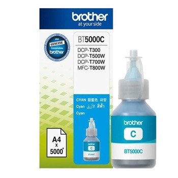 Мастило за Brother DCP-T300/DCP-T500W/DCP-T700W/MFC-T800W, Cyan, BT5000C - Заб.:5000 копия | JAR Computers BROTHER Cyan BT5000C
