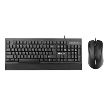 Комплект клавиатура и мишка Mixie X2000, оптична(1000dpi), 104 клавиша, USB, черни image