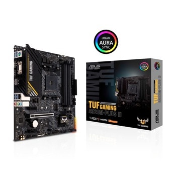 Дънна платка Asus TUF GAMING A520M-PLUS II, A520, DDR4, PCI-E 3.0 (DP/HDMI/VGA), 4x SATA 6Gb/s, 1x M.2, 4x USB 3.2 Gen 1, Micro ATX | JAR Computers Asus TUF GAMING A520M-PLUS II