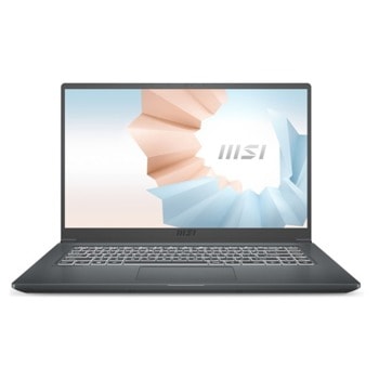 Лаптоп MSI Modern 15 A10M (9S7-155136-634-16GB), двуядрен Comet Lake Intel Core i3-10110U 2.1/4.1 GHz, 15.6" (39.62 cm) Full HD IPS Anti-Glare Display, (HDMI), 16GB DDR4, 256GB SSD, 1x Type-C, No OS | JAR Computers MSI Modern 15 A10M 9S7-155136-634-16GB