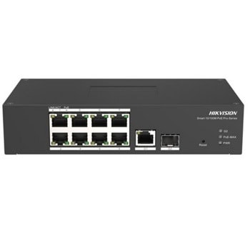Суич HikVision DS-3T1310P-SI/HS, 1000Mbps, 9 порта, 8x 10/100Mbps RJ-45 PoE, 1x 10/100/1000Mbps RJ-45 | JAR Computers HikVision DS-3T1310P-SI/HS