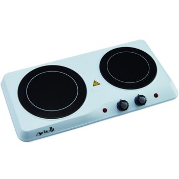 Електрически керамичен котлон Arielli AHP-6201W, 2 нагревателни зони, механично управление, 2000 W, бял | JAR Computers ARIELLI КЕРАМИЧЕН КОТЛОН AHP-6201W