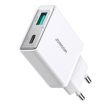 joyroom super slim dual port 20w бял