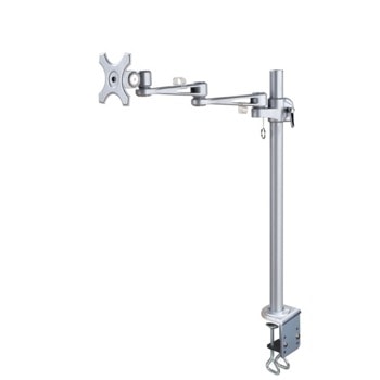 Стойка за монитор NewStar FPMA-D935POLE70, за плот, за екрани от 10" до 30", VESA до 100 x 100, макс. тегло до 10кг., регулируема, сребриста | JAR Computers NewStar FPMA-D935POLE70
