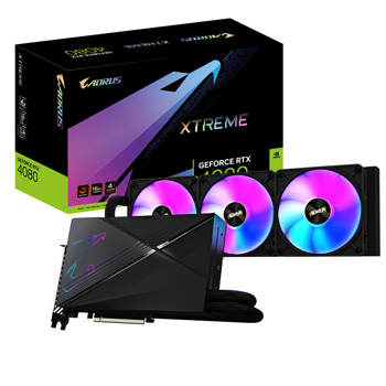 Видео карта Nvidia GF RTX 4080, 16GB, GIGABYTE AORUS XTREME WATERFORCE, PCI-E 4.0, GDDR6X, 256-bit, DisplayPort, HDMI | JAR Computers Gigabyte RTX 4080 16GB GV-N4080AORUSX W-16GD