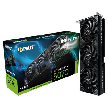 Видео карта Nvidia GF RTX 5070, 12GB, Palit Infinity 3, PCI-E 5.0, GDDR7, 192-bit, DisplayPort, HDMI | JAR Computers Palit GF RTX 5070 Infinity 3 12GB NE75070019K9-GB2