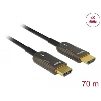 Кабел Delock 85679, от HDMI(м) към HDMI(м), 70m, черен, 4K@60Hz | JAR Computers Кабел Delock 85679