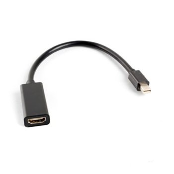 Преходник Lanberg AD-0005-BK, от Mini DisplayPort(м) към HDMI(ж), черен | JAR Computers Lanberg AD-0005-BK