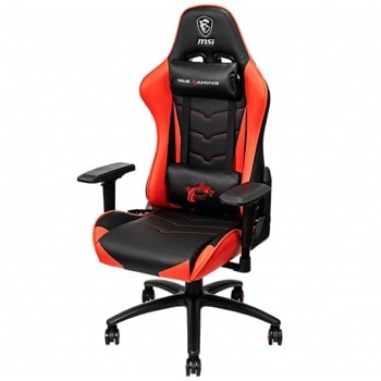 Геймърски стол MSI MAG CH120, до 150 кг. макс тегло, еко кожа, газов амортисьор, коригиране на височината, регулируеми подлакътници и облегалка, черен/червен | JAR Computers MSI MAG CH120