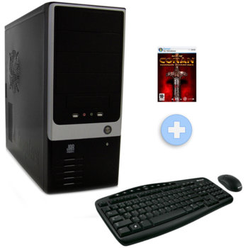 Настолен компютър PC "Елит" +подарък игра "Age of Conan", Intel® Pentium® Dual Core E5300 2.6GHz, 3GB RAM, 750GB HDD, DVDRW, GeForce GTS 220 (1GB DDR3), SB7.1, Lan1000, Microsoft безжични клавиатура & мишка, 2г. гаранция | JAR Computers PC "Елит" +подарък игра "Age of Conan"
