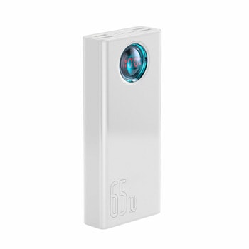 Външна батерия/power bank/ Baseus Amblight (PPLG000102), 30 000 mAh, 1x USB-C/1x USB Micro/1x Lightning към 4x USB-A/1x USB-C, бяла, LED дисплей | JAR Computers Baseus Amblight PPLG000102 White