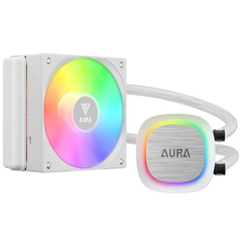 Водно охлаждане за процесор Gamdias Aura GL120 V2 WH, съвместимост със сокети Intel LGA 1700/1151/1150/1155/1156/1200/2066 & AMD AM5/AM4/AM3+/AM3/AM2+/AM2/FM2+/FM2/FM1 | JAR Computers Gamdias AURA GL120 V2 WH AURA-GL120-V2-WH