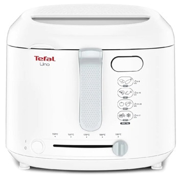 Фритюрник Tefal FF203130, 1 кг. вместимост, прозорец, автоматично отваряне на капака, 1350W, бял | JAR Computers Tefal FF203130