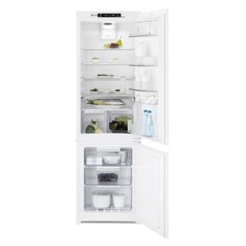 Хладилник с фризер Electrolux ENT8TE18S, клас E, 254 л. общ обем, за вграждане, 214 kWh/годишно, LED осветление, No Frost, бял image