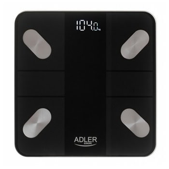 Кантар Adler AD 8186, до 180 кг натоварване, дигитален, възможност за избор на мерни единици (kg/lb/st), черен | JAR Computers Кантар Adler AD 8186 black