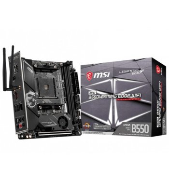 Дънна платка MSI MPG B550I GAMING EDGE WIFI, AM4, B550, PCI-E 4.0(HDMI), 4x SATA 6Gb/s, 2x M.2, 1x USB 3.2 Gen 2 Type-C, Wi-Fi, Bluetooth, Mini-ITX | JAR Computers MSI MPG-B550I-GAMING-EDGE-WIFI