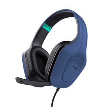 Слушалки Trust GXT 415 Zirox, микрофон, 50mm драйвери, 3.5mm жак, гейминг, сини | JAR Computers Слушалки Trust GXT 415 Zirox Blue 24991