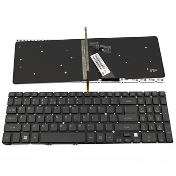 Клавиатура за лаптоп Acer, съвместима със серия Aspire M5-581 M5-581T, черна, без рамка, малък Enter, с подсветка | JAR Computers KBD for Acer Aspire M5-581 M5-581T