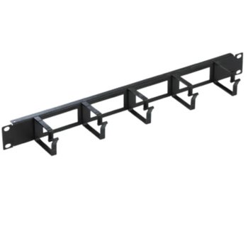 Органайзер за кабели MIRSAN MR.OKP2U19.01, 2U, 19", 5 скоби, за SOHO шкафове, черен | JAR Computers MIRSAN MR.OKP2U19.01