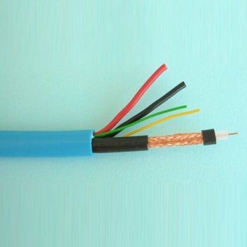 Комбиниран коаксиален кабел ELAN 082075, RG59 + 2x 0.75 + 2x 0.22, Ø 10.40 мм, 500m макара, син image