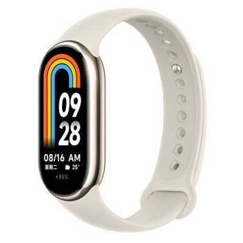 Смарт гривна Xiaomi Smart Band 8, 1.62" (4.11cm) AMOLED дисплей, 5ATM, 150 спортни режима, следене на съня, пулсомер, Bluetooth, до 16 дни време на работа, златист | JAR Computers Xiaomi Smart Band 8 Champagne Gold BHR7166GL