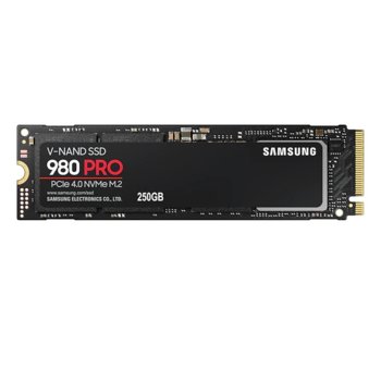 Памет SSD 250GB, Samsung 980 PRO (MZ-V8P250BW), PCIe 4.0 NVMe, M.2 (2280), скорост на четене 6400Mb/s, скорост на запис 2700MB/s image
