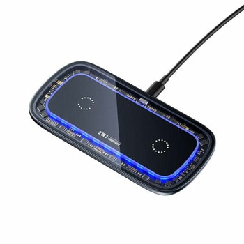 Безжично зарядно устройство Remax RP-W75, двойна поставка за безжично зареждане, 9V, 4A, черно | JAR Computers Безжично зарядно устройство Remax RP-W75 40329