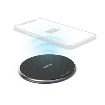 Безжично зарядно HAMA QI-FC10, от micro-USB(м) към безжично зареждане, черно, бързо зареждане | JAR Computers Безжично зарядно HAMA QI-FC10