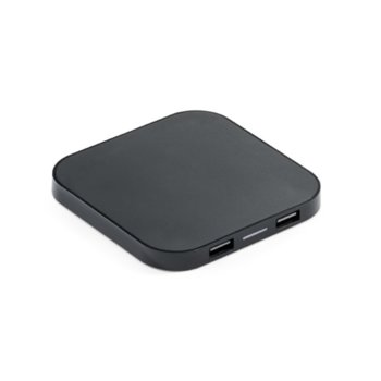 Безжично зарядно Hi!dea Webinar, от USB-A(м) към безжично зарядно и 2x USB-A(ж), 5V 2A / 5V 1A, черно | JAR Computers Hi!dea Webinar black