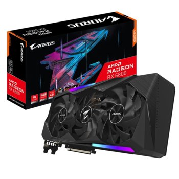 Видео карта AMD Radeon RX 6800, 16GB, GIGABYTE AORUS MASTER (GV-R68AORUS-M-16GD), PCI-E 4.0, GDDR6, 256-bit, DisplayPort, HDMI | JAR Computers Gigabyte GV-R68AORUS-M-16GD