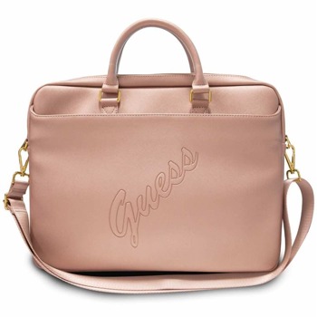 Чанта за лаптоп Guess Saffiano Vintage Script Laptop Bag (GUCB15PUSASPI), до 16" (40.64 cm), розова | JAR Computers Guess Saffiano Vintage Script Laptop Bag