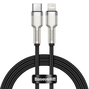 Кабел Baseus Cafule Metal Series 20W (CATLJK-B01), от USB C(м) към Lightning(м), 2m, черен | JAR Computers Baseus CATLJK-B01