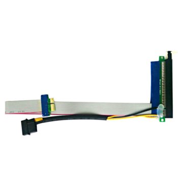 Extender PCI-E x1 към PCI-E x16, със захранване (MOLEX), 34 cm | JAR Computers Extender PCI-E x1 захранване 34cm