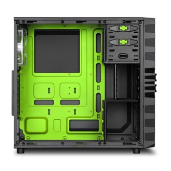 Sharkoon VG4-W, ATX Black, Green Led, Window