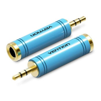 Преходник Vention VAB-S04-L, от 3.5mm Jack(м) към 6.5mm Jack(ж), позлатени конектори, син | JAR Computers VENTION VAB-S04-L