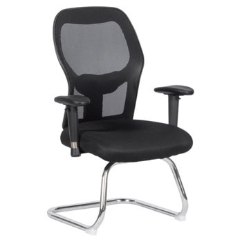 Посетителски стол Carmen 7620, до 100кг, мрежа, хромирана база, черен | JAR Computers Carmen 7620 - черен