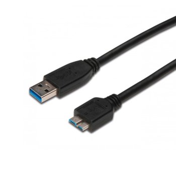 Кабел USB 3.0 A(м) към USB 3.0 Мicro B(10-pin)(м), черен | JAR Computers USB 3.0 A(м) към USB 3.0 Мicro B(10-pin)(м)