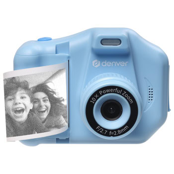 Фотоапарат Denver KPC-1370BU, детски, функция за термопечат, 48 Mpix, 2.8" (7.11 cm) LCD дисплей, 10x цифрово увеличение, слот за microSD карта до 64GB, син | JAR Computers Denver KPC-1370BU BLUE