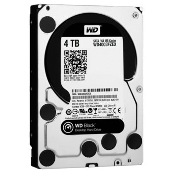 Твърд диск 4 TB WD Black, SATA 6Gb/s, 7200 rpm, 3.5"(8.89 cm) | JAR Computers 4TB WD Black (WD4004FZWX)