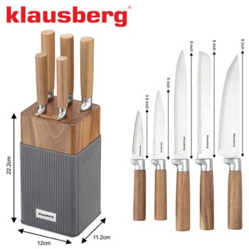 комплект ножове klausberg kb 7983 6 части кафяв